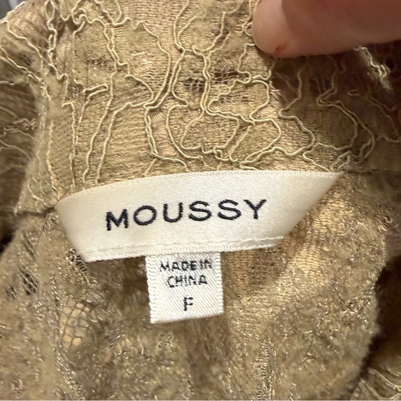 Moussy Tan Sheer Floral Lace Shirt Dress Cardigan Duster Size Free-One Size Boho - Picture 5 of 9